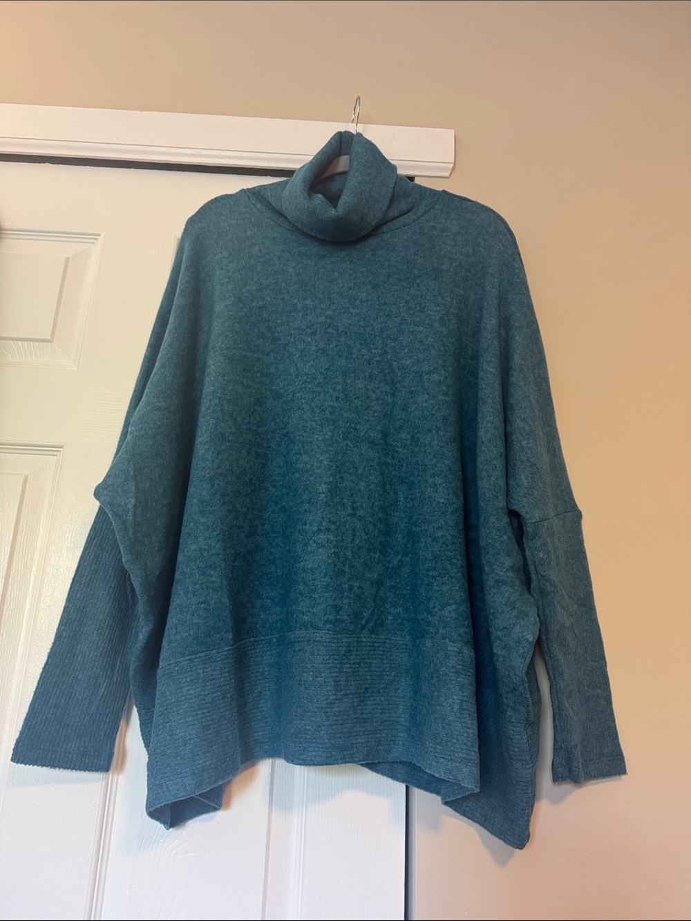 Zenana Outfitters Teal Relaxed Fleece Turtleneck